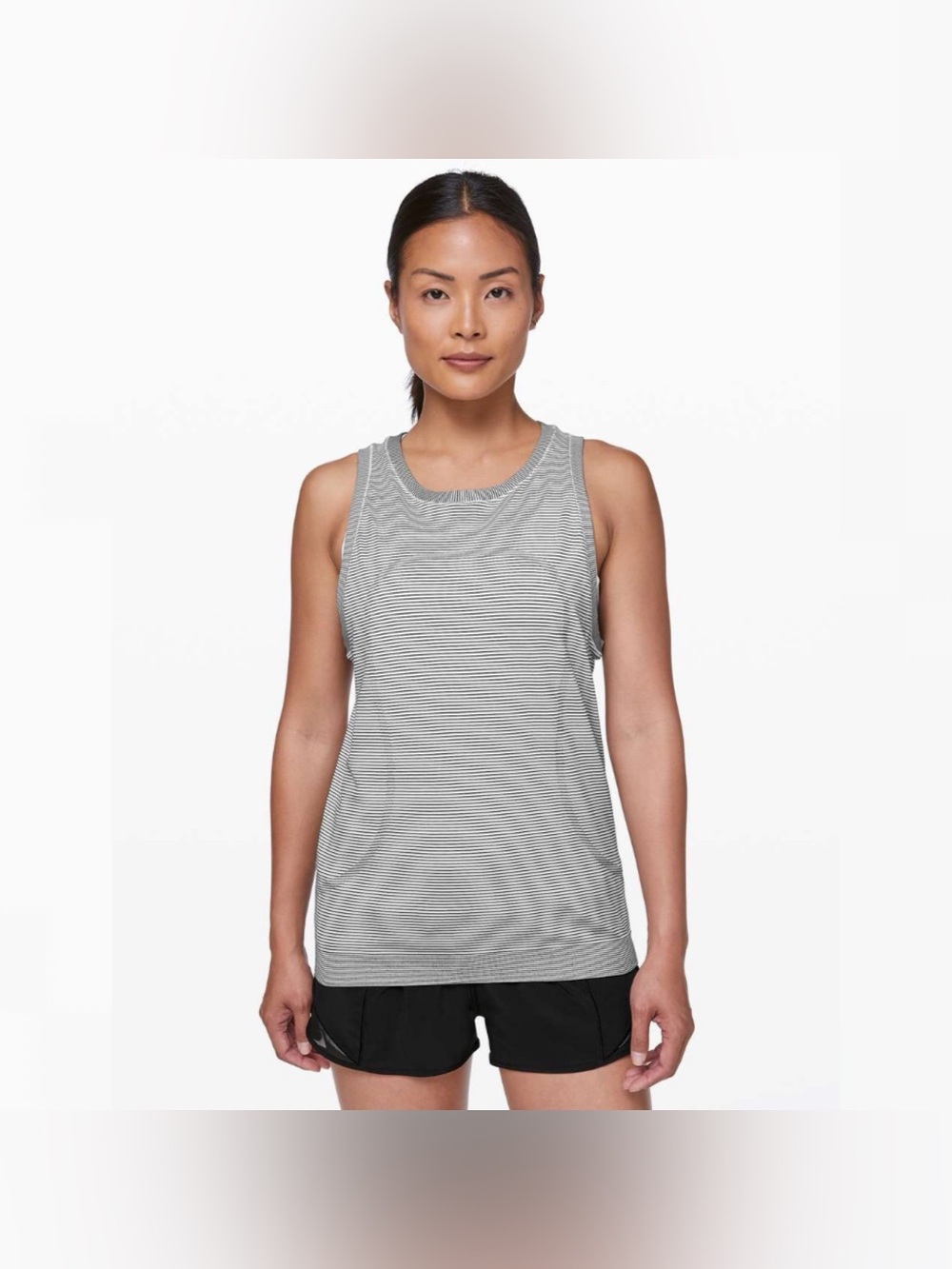 Lululemon Women’s Swiftly Breeze Tank Top Relaxed Fit in White / Black Stripe (6
